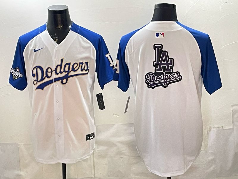 2026 Men Nike Los Angeles Dodgers Blank White blue Game MLB Jersey 0012->los angeles dodgers->MLB Jersey